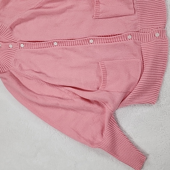 Women's Pink Knitted Batwing Sleeve Turtleneck Cardigan Sweater NWOT - Picture 3 of 9
